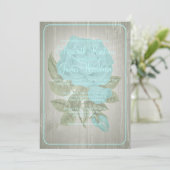 Invitations Turquoises de mariage floral (Debout devant)