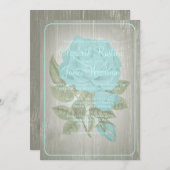 Invitations Turquoises de mariage floral (Devant / Derrière)
