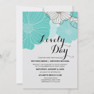 Invitations Turquoises de mariage floral
