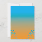 Invitations Turquoises de mariage orangé (Dos)