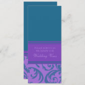 Invitations turquoises et pourpres de (Devant / Derrière)