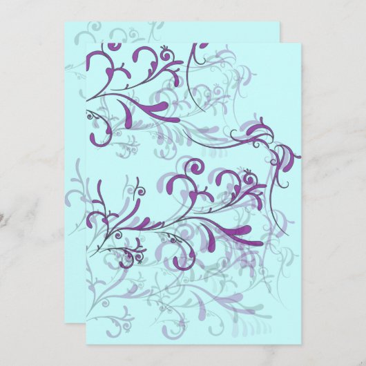 Invitations Turquoises et violentes (Devant / Derrière)