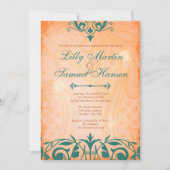 Invitations turquoises rustiques et toscanes de (Devant)