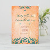 Invitations turquoises rustiques et toscanes de (Debout devant)