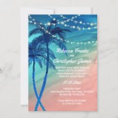 Invitations turquoises tropicales de mariage de (Devant)