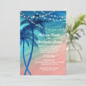 Invitations turquoises tropicales de mariage de (Debout devant)