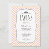 Invitations Twin Baby Shower (Devant)