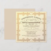 INVITATIONS TYPOGRAPHIQUES À DES FÊTES D'ANNIVERSA (Devant / Derrière)