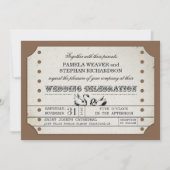 Invitations TYPOGRAPHIQUES DE BILLETS DE MARIAGE V (Devant)