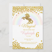 Invitations Unicorne en or (Devant)