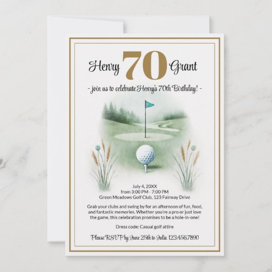 Invitations uniques 70e anniversaire - Thème de go (Devant)