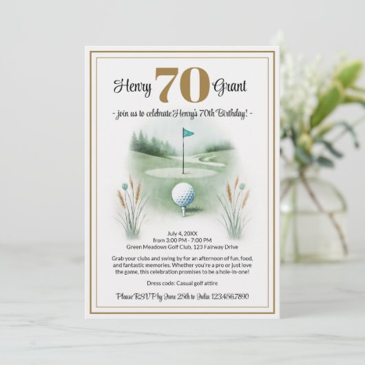 Invitations uniques 70e anniversaire - Thème de go (Debout devant)