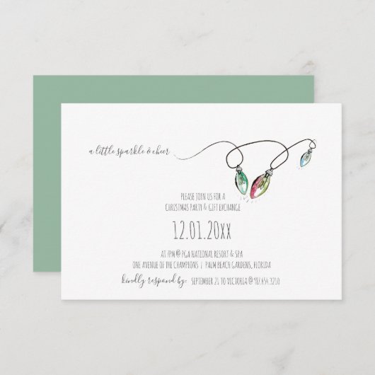 Invitations uniques à Noël (Devant / Derrière)