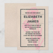 Invitations uniques de mariage vintage (Devant / Derrière)