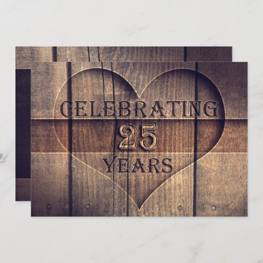 Invitations uniques pour les 25 ans de mariage (Devant / Derrière)