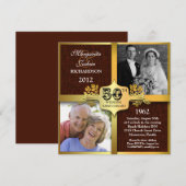 invitations uniques pour un 50e anniversaire avec  (Devant / Derrière)
