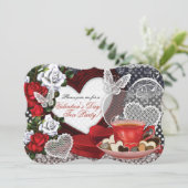 Invitations Valentine Tea Party (Debout devant)