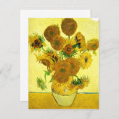 Invitations Van Gogh Sunflower (Devant / Derrière)