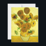 Invitations Van Gogh Sunflower<br><div class="desc">Invitations de Van Gogh Sunflower. Peinture à l'huile sur toile de 1888. Vase avec Quinze Tournesols est l’une des oeuvres de vie morte préférées de Vincent Van Gogh. La brillante utilisation des jaunes évoque tranquillement la fin de l'été. Un grand cadeau pour les amateurs de tournesols, de Van Gogh, d'impressionnisme...</div>