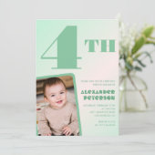 Invitations vertes à 4 ans Photo colorée (Debout devant)