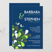 Invitations vertes bleues et en bon état de saphir (Devant / Derrière)