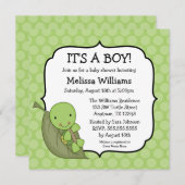 Invitations vertes de baby shower de points de (Devant / Derrière)