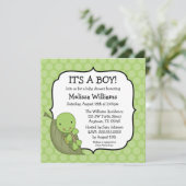 Invitations vertes de baby shower de points de (Debout devant)