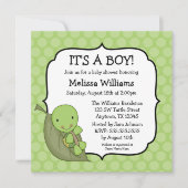 Invitations vertes de baby shower de points de (Devant)