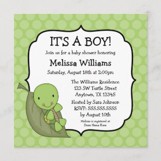 Invitations vertes de baby shower de points de