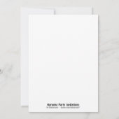 Invitations vertes du Karaoke Party (Dos)