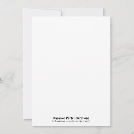 Invitations vertes du Karaoke Party (Dos)
