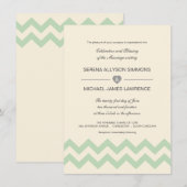 Invitations vertes et enes ivoire en bon état de (Devant / Derrière)