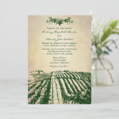 Invitations vertes toscanes de mariage de vignoble (Debout devant)