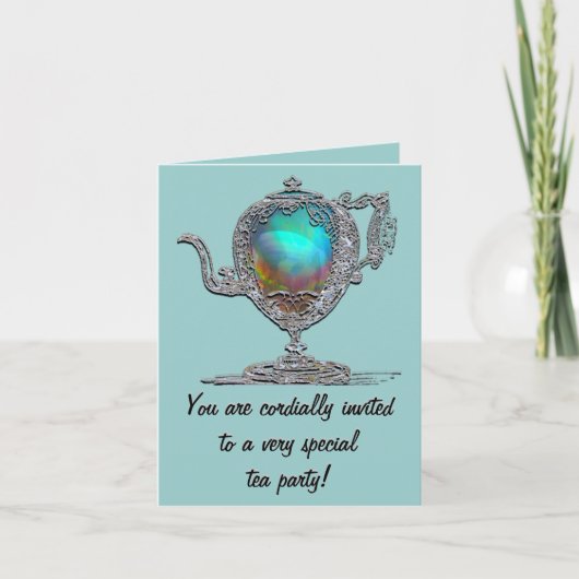 Invitations Victorian Teapot Party (Devant)