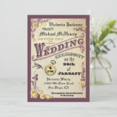 Invitations victoriennes de mariage de Steampunk (Debout devant)