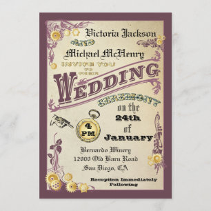 Invitations victoriennes de mariage de Steampunk