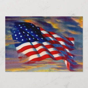 Invitations vides de nuages de vagues de drapeau