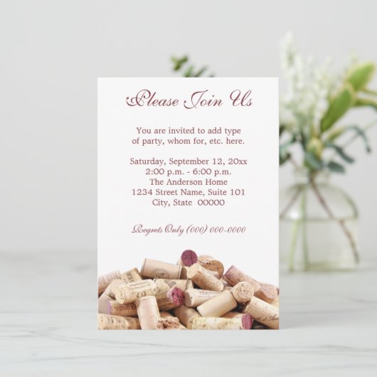 Invitations Vins Corks (Debout devant)