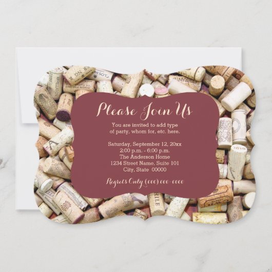 Invitations Vins Corks (Devant)