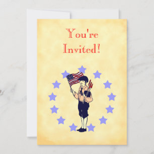 Invitations vintage Americana US Flag Custom Party