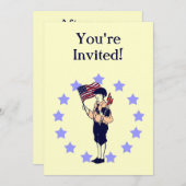 Invitations vintage Americana US Flag Custom Party (Devant / Derrière)
