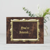 Invitations vintage Antique Frame Style Party (Debout devant)