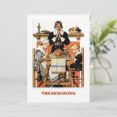 Invitations vintage Art Thanksgiving Diner (Debout devant)
