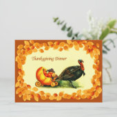 Invitations vintage Art Thanksgiving Diner (Debout devant)