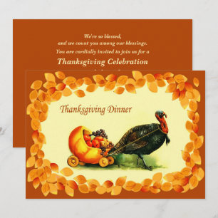 Invitations vintage Art Thanksgiving Diner