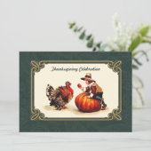 Invitations vintage Art Thanksgiving Diner (Debout devant)