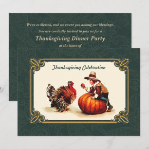 Invitations vintage Art Thanksgiving Diner