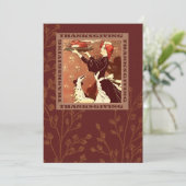 Invitations vintage Art Thanksgiving Diner (Debout devant)