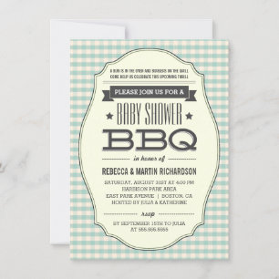 Invitations vintage BBQ Boy Baby Shower