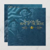 Invitations vintage Blue 4 juillet (Devant / Derrière)